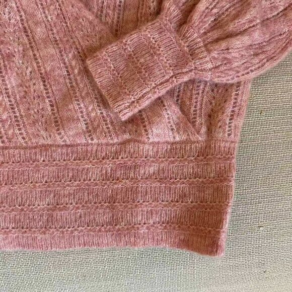 BEST Sezane Cristina Jumper Small Blush Pink Sweater French Wool Mohair - Picture 9 of 11